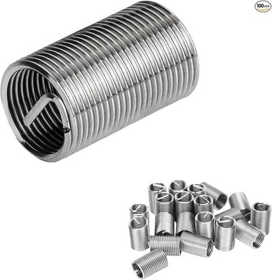 M6 x 1.0 x 3D Helicoil Thread Repair Inserts, 100PCS Steel Wire Thread 	18mm