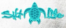 Pegatina Troquelada Tortuga Salt Life 10" o 24" Impresión a Color y Corte Tortuga Marina Oceánica