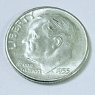 1955 S ROOSEVELT DIME - 90% SILVER - CIRCULATED COIN #5209