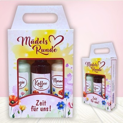 3er Likör Box Mädelsrunde - Geschenkbox für Frauen 3x2cl kleines Frauengeschenk