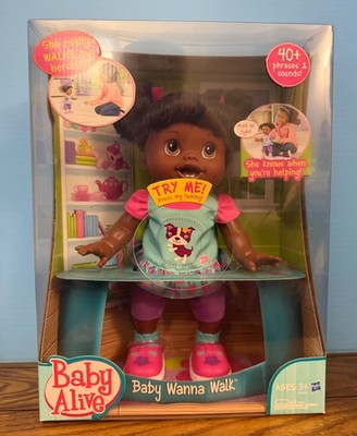 2012 Hasbro Baby Alive African American BABY WANNA WALK Talking Doll NEW 13''
