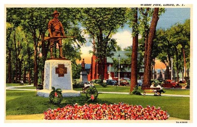 Postcard MONUMENT SCENE Elmira New York NY m/01 AQ7009