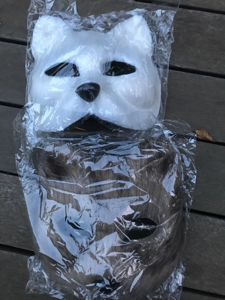 Adult Kids Animal Fluffy Fur Fox Wolf Halloween Fancy Face Mask Cover Dress up - Image 2 of 4