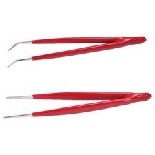 Textured Grip Stainless Steel Static Proof Tweezers For Watch Repair And