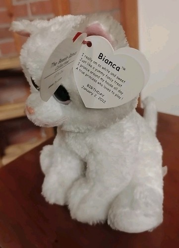 Juguete de peluche Ty Beanie Baby BIANCA The White Cat - Imagen 2 de 3