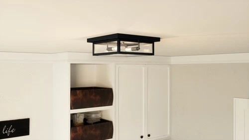 Quoizel WVR1312 Westover 2 Light 12"W Flush Mount Ceiling Fixture - Black - Picture 12 of 12