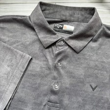 Callaway Polo Shirt Mens Large Gray Opti-Dri Golf Performance Short Sleeve