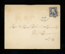 US Postal History #219 No Triangle 1893 Unknown NH to West Rumney NH DPO 