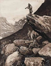 John Bauer Sami Boys In High Terrain Canvas Print 16 x 20     # 6222