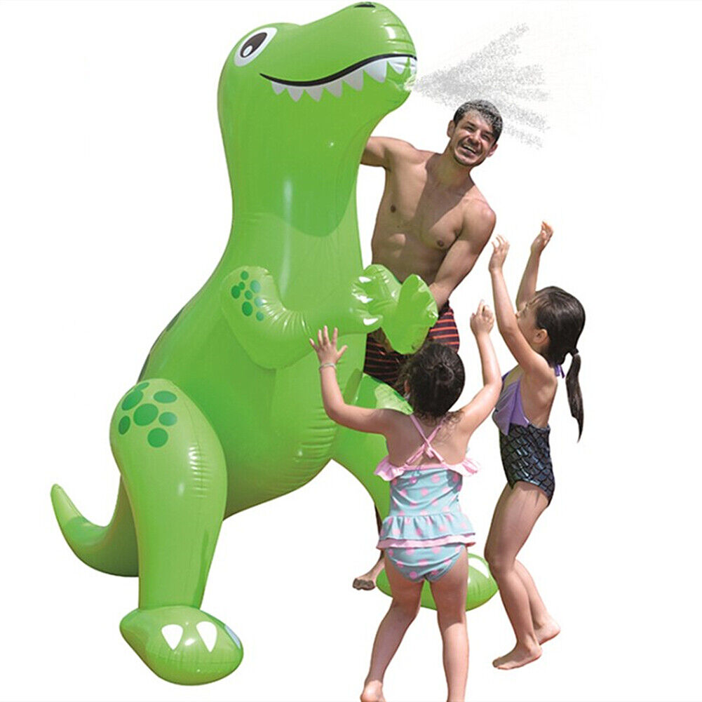 KIDS Outdoor Lawn Water Toy Water Spray Dinosaur Water Slide Ring Inflatable Mat