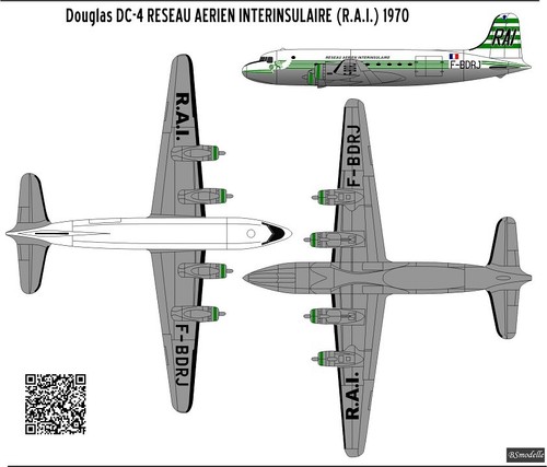 BSmodelle 720464_1 - 1/72 Douglas DC-4 RAI scale decal for aircraft plastic kit - Picture 2 of 12