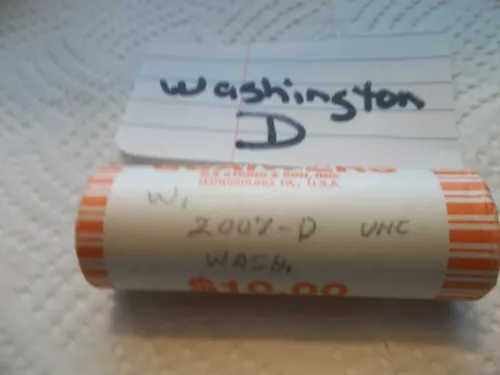 2007 Washington D  State quarter roll bank rolled