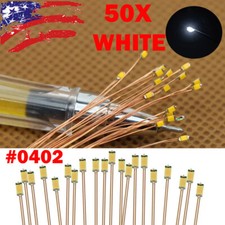 50PC Pre Wired White 0402 SMD LEDs Lighting Kits Pre-soldered Micro LEDs USA