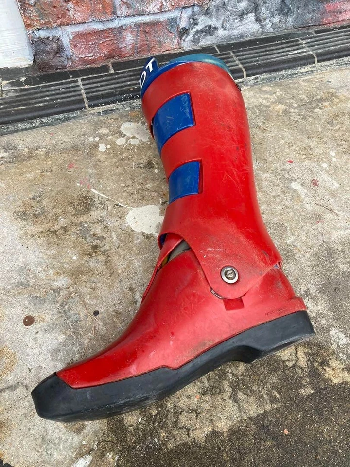 SCOTT USA Motocross Boots Pair Red x Blue Knee Length Vintage Rare Used - Изображение 2 из 4