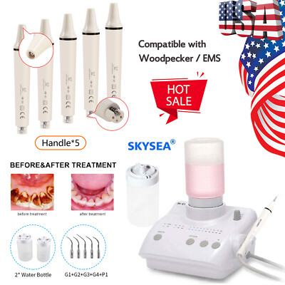 For Cavitron Dental Ultrasonic Scaler fit EMS Woodpecker+6*Handpiece+ Bottles US