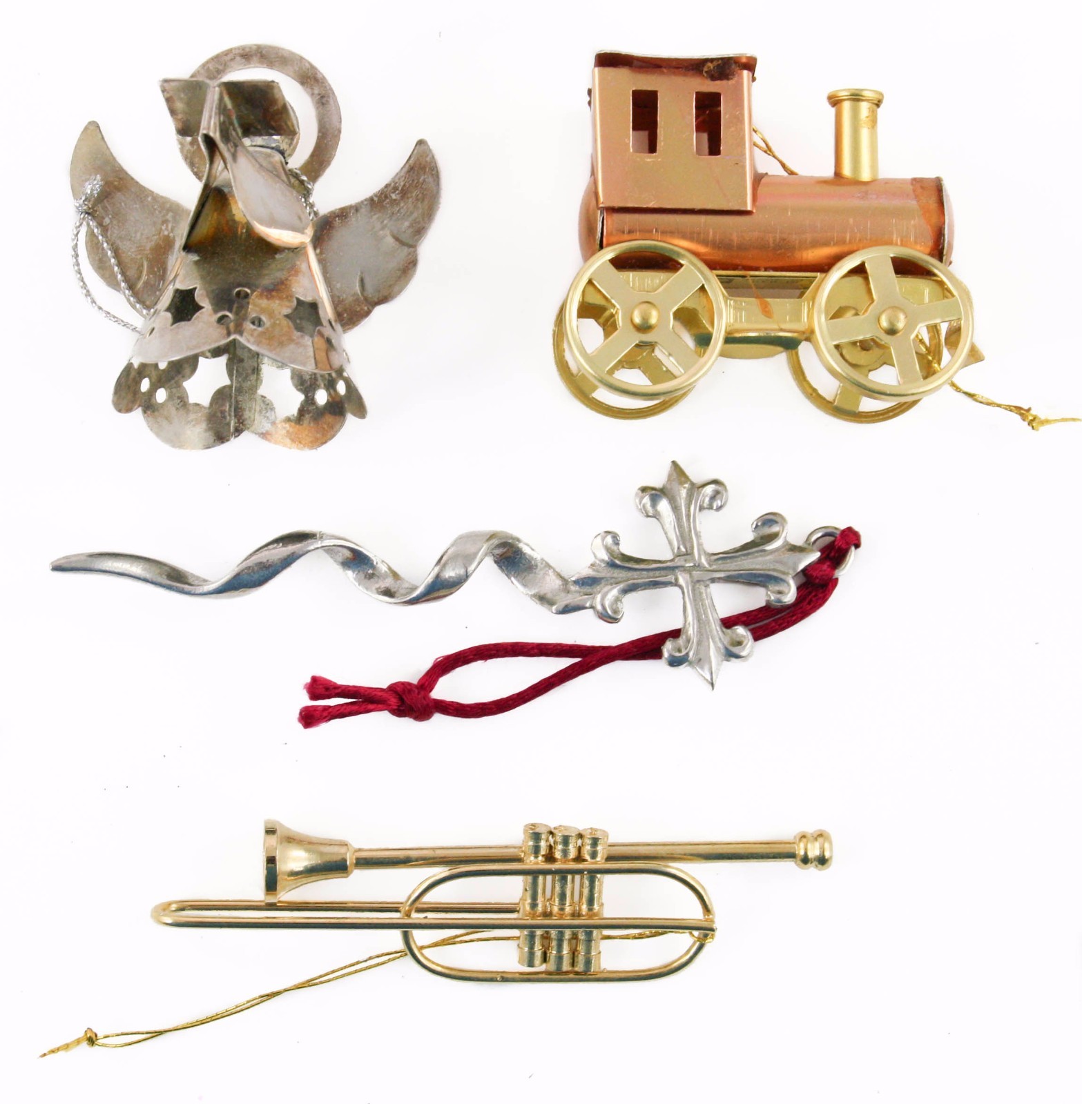 Train Horn Cross Angel Gold Silver Lot Christmas Ornament Holiday Decoration
