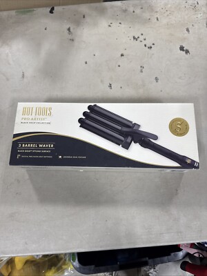 Hot Tools Pro Artist Black Gold 3 Barrel Waver Digital Hair Styler - SH
