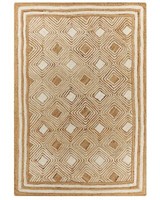 Teppich Jute Beige Rechteckig 160X230 Cm Geometrisches Muster Kurzflor Mengen