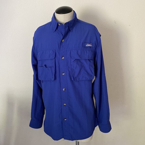Worldwide Sportsman blau mit Knopfkragen Angelshirt Taschen belüftet klein S - Bild 10 von 12