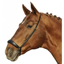 HKM Padded Comfort Drop Noseband German Black Leather - Cob or Full Size