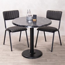 RESTAURANT TABLE SET BLACK ROUND ISOTOP TABLE AND 2 CHAIRS CHOICE OF COLOURS