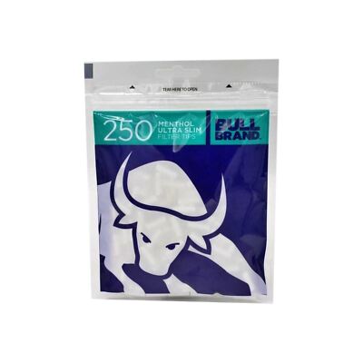 Ultra Slim Mentholfilter 250 Stück Bull Brand