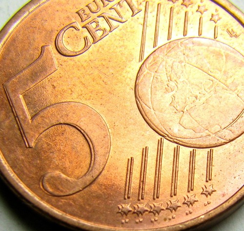 Germany 5 Euro Cent ~ 2004 J Doubled Die ~ MONSTER Doubled Die ~ UNC RED Brown - Picture 2 of 6
