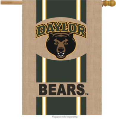 Baylor Univ Bears - Team Sports America NCAA Striped Burlap Flag 28x44