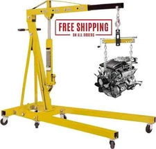 Heavy Duty Engine Hoist Leveler Cherry Picker Shop Crane Load Lift Tool 1500 Lbs