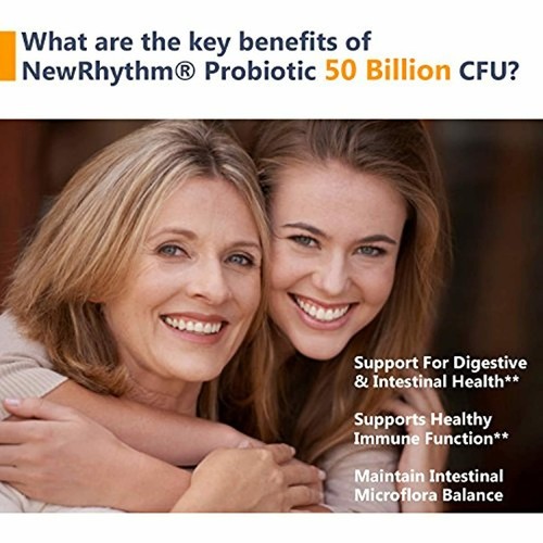 NewRhythm Probiotics 50 Billion CFU 20 Strains, 60 Veggie Capsules, Targeted Rel - Picture 6 of 7