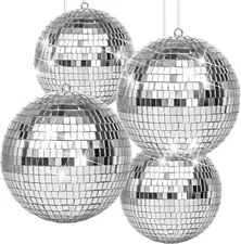 4/6/8/10/12" Mirror Glass Disco Ball DJ Home Party Club Stage Shiny Light Effect