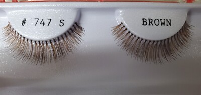 12 Pairs False Eye Lashes Strip Lash #747S ( Short ) Brown