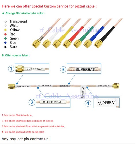 RP-SMA Female flange to MCX Male Right Angle RF pigtail Jumper Cable RG174 40cm - Picture 6 of 6