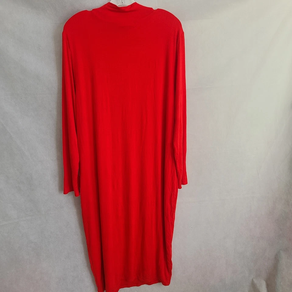 Nuevo con etiquetas Vestido ceñido al cuerpo Bar III rojo recortado con mangas largas talla grande 3X Foto 2 de 4