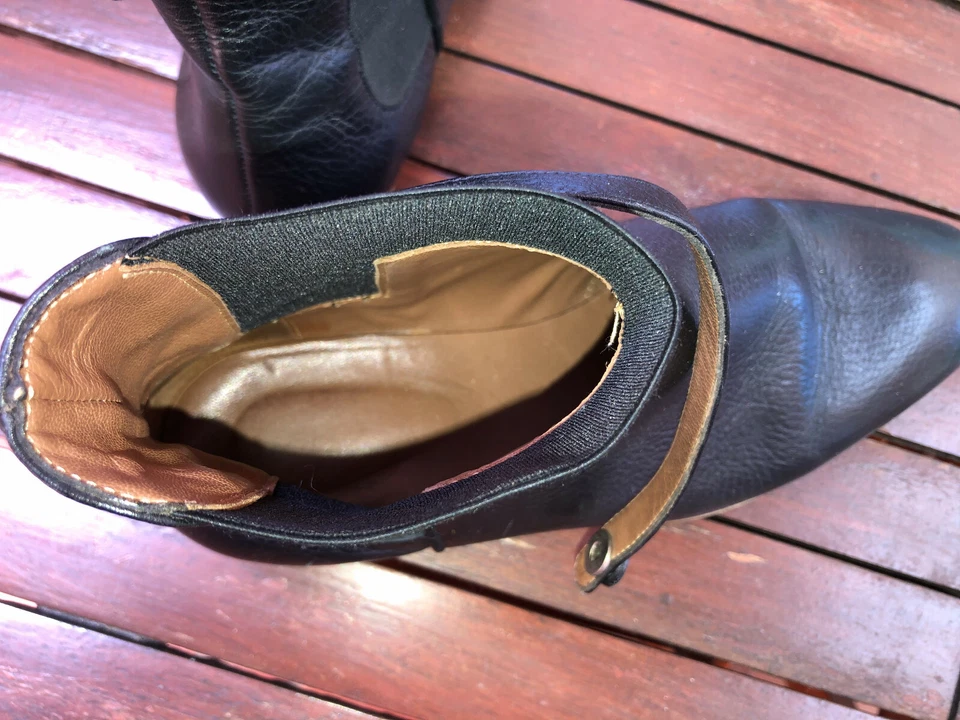 Bonitas botas de cuero Strechy negras Heyraud talla 39 valor como nuevas Foto 4 de 4