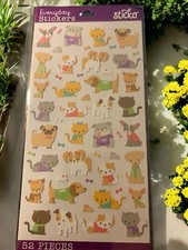 Sticko Everyday Stickers Tiny Dogs Cats 52 Pieces