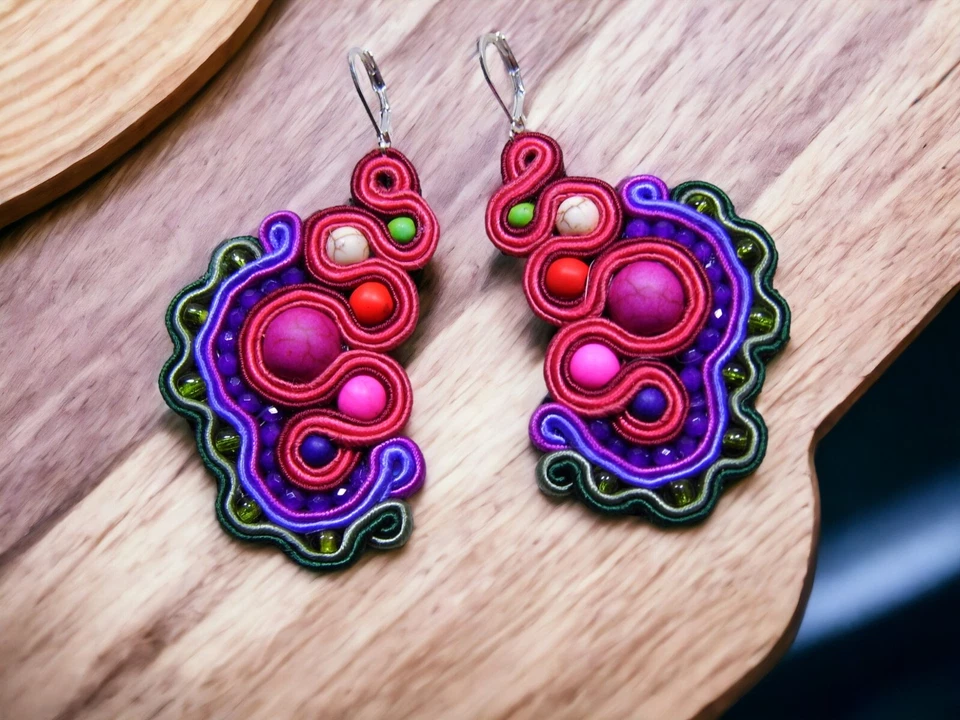 Ohrringe Technik soutache Kunsthandwerk  - Bild 2 von 4