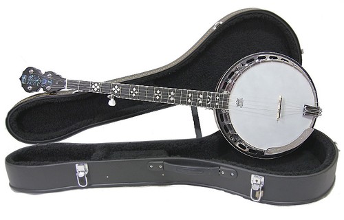 5 String Banjo, Mahogany resonator, geared tuners, include case RSBJ02 - Picture 12 of 12