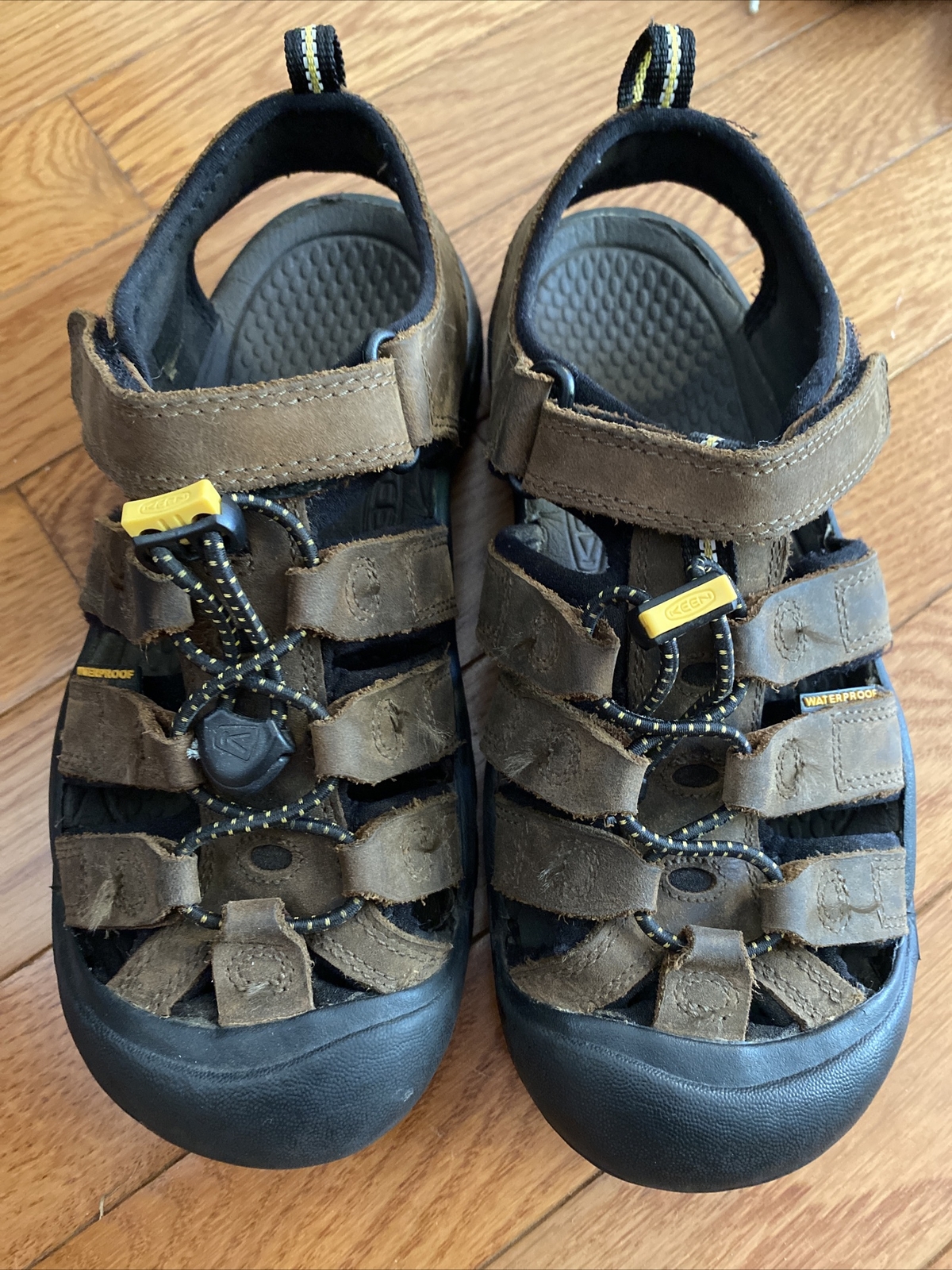 Sandali Keen Newport Premium impermeabili in pelle marrone bambini ragazzi taglia 3