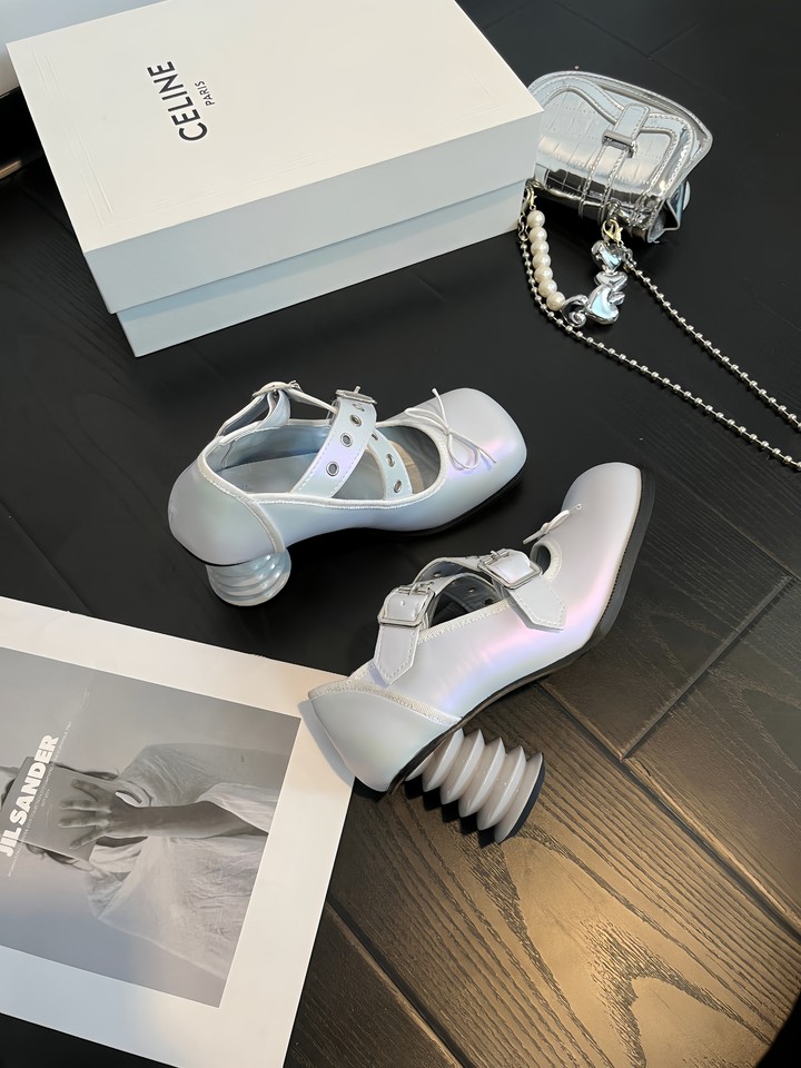 New Mary Jane's Shoes 2024 New Womens High Chunky Heels Punk Ballet