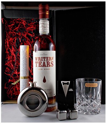 Writers Tears Red Head Whiskey + Glas +2 Kühlsteine +Original Flachmann Geschenk