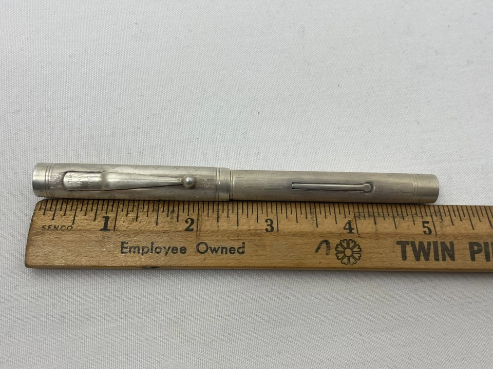 Antigua pluma estilográfica de colección 1915 Silver Swan Mabie Todd Co. nueva en caja 14 k Foto 3 de 4