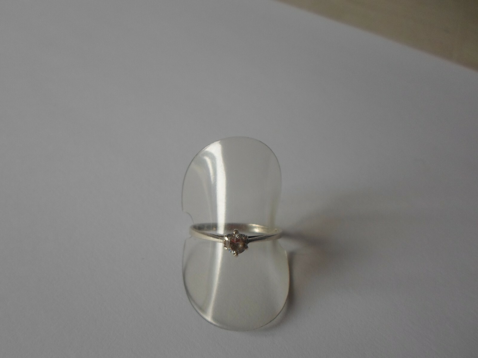 solid silver ring, solitaire, zirconium, s. 55 - image 5