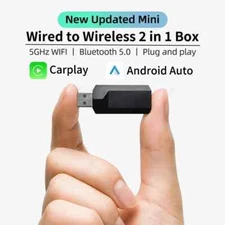 Wired to Wireless 2in1 Box CarPlay Android Auto Adapter for OEM Car Stereo