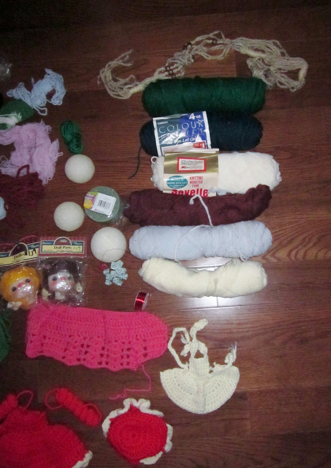 Mixed lot of Yarn, Doll Making Supplies & Craft Items HUGE LOT 5