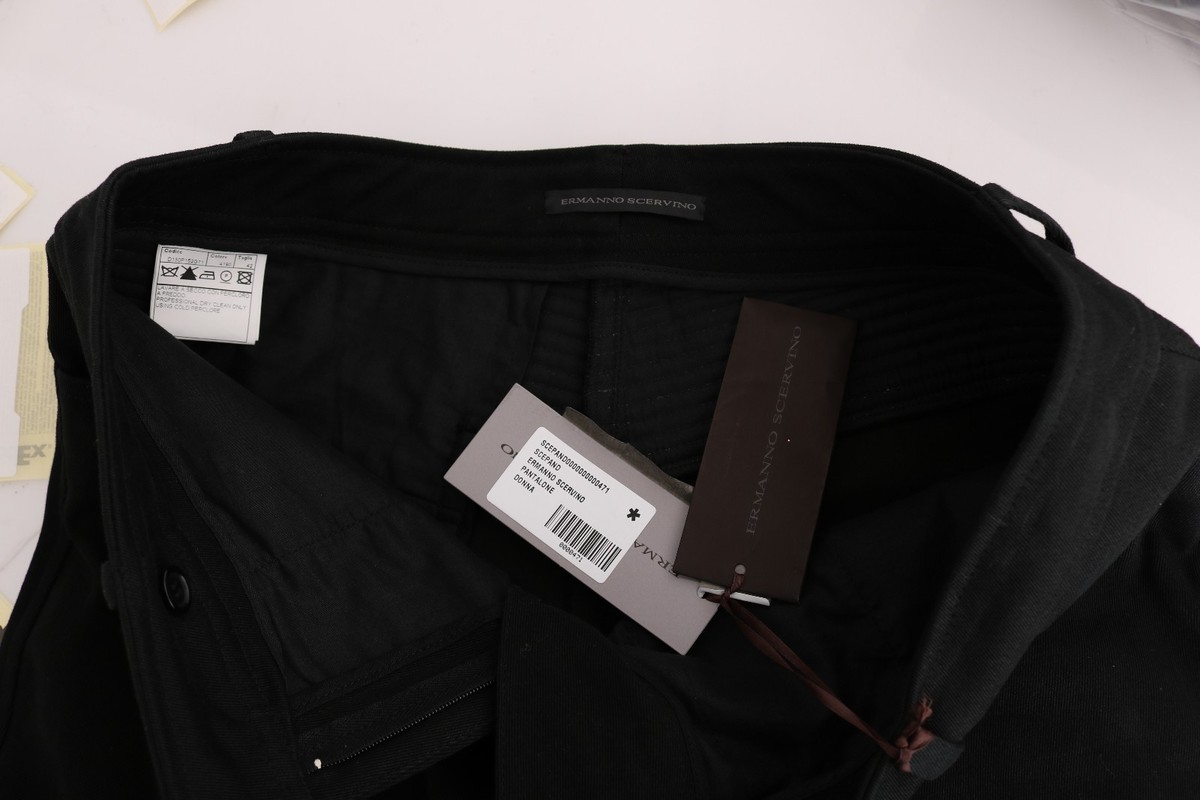 ERMANNO SCERVINO Pants Black Cotton Slim Fit Casual s. IT42