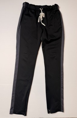 EPTM. Men's Gray/Black Track Pants Drawstring Elastic Waist Pockets Size L