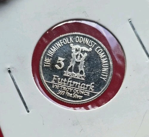 Odinist Community 5 Futhmark - 1/10 troy oz .999 Fine SILVER Mini Coin Round