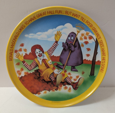 Vintage 1977 McDonald s Fall Plate Plastic Melamine Four Seasons Series 10  A-2
