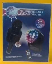 Glow Wireless Karaoke Projector LED w/ Mic and Speaker Podcast Disco Combo